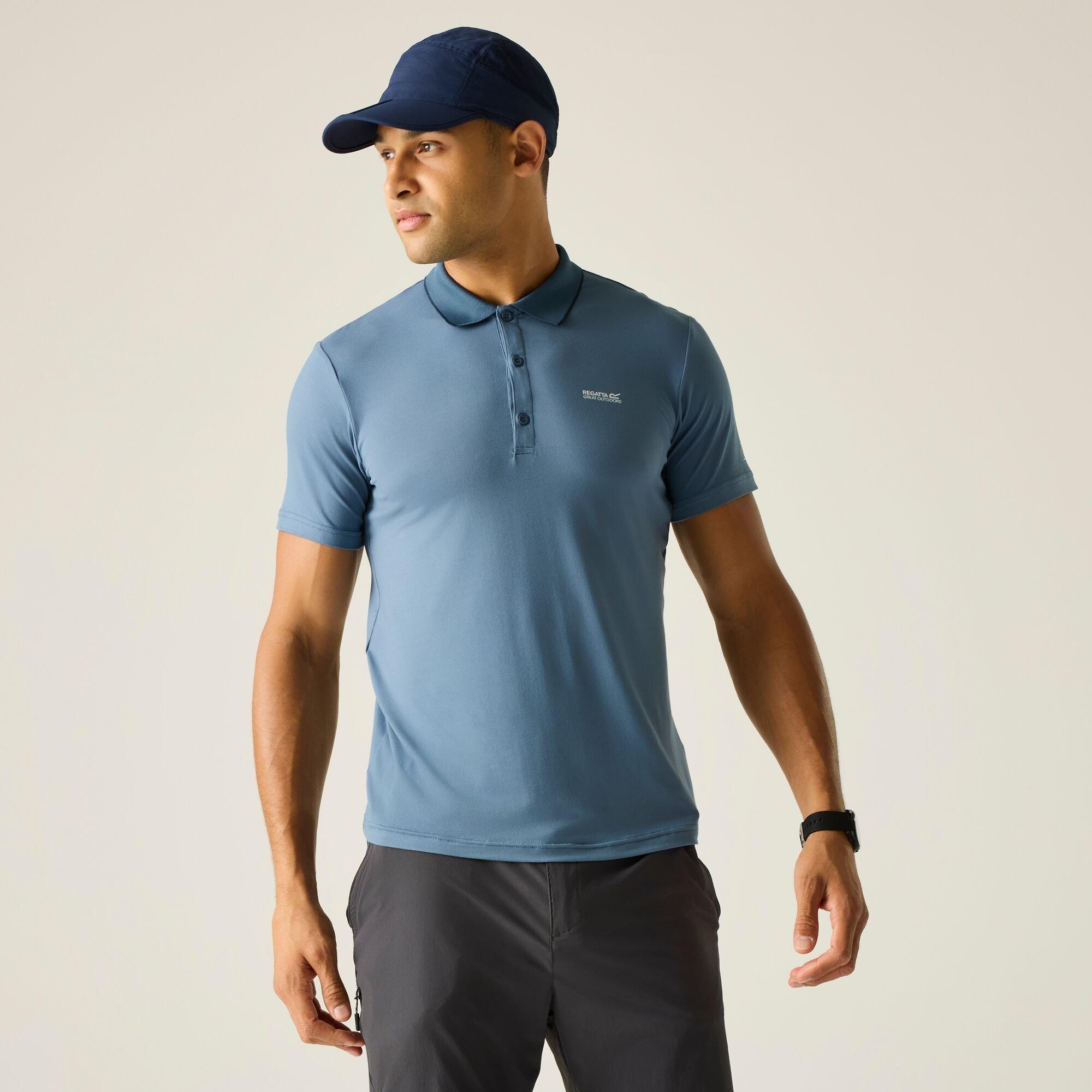 China Blue - Regatta - Mens Maverik stretch UPF 50+ Polo Shirt - 1