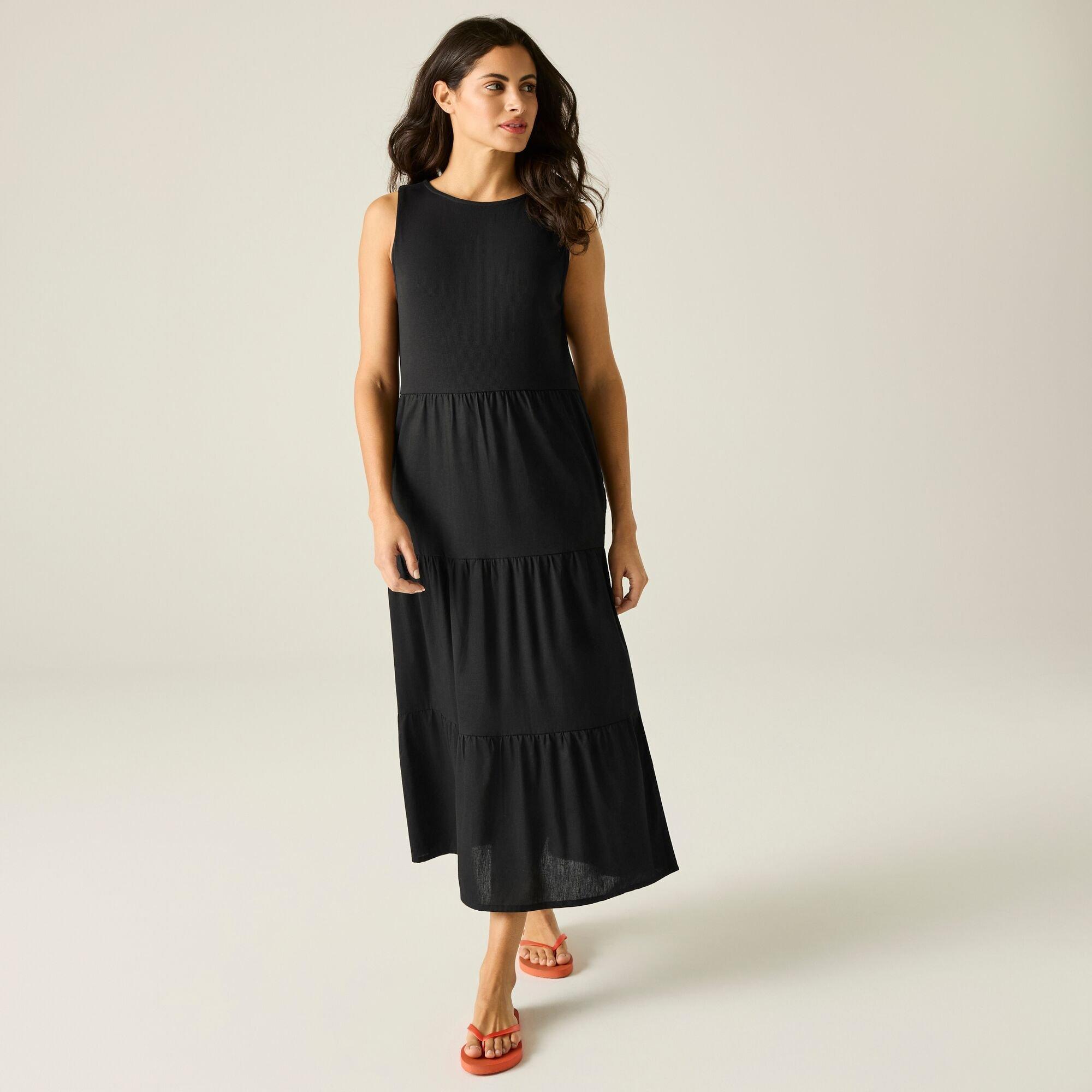 Black - Regatta - Womens Tarise Tiered Midi Stretch Dress - 1