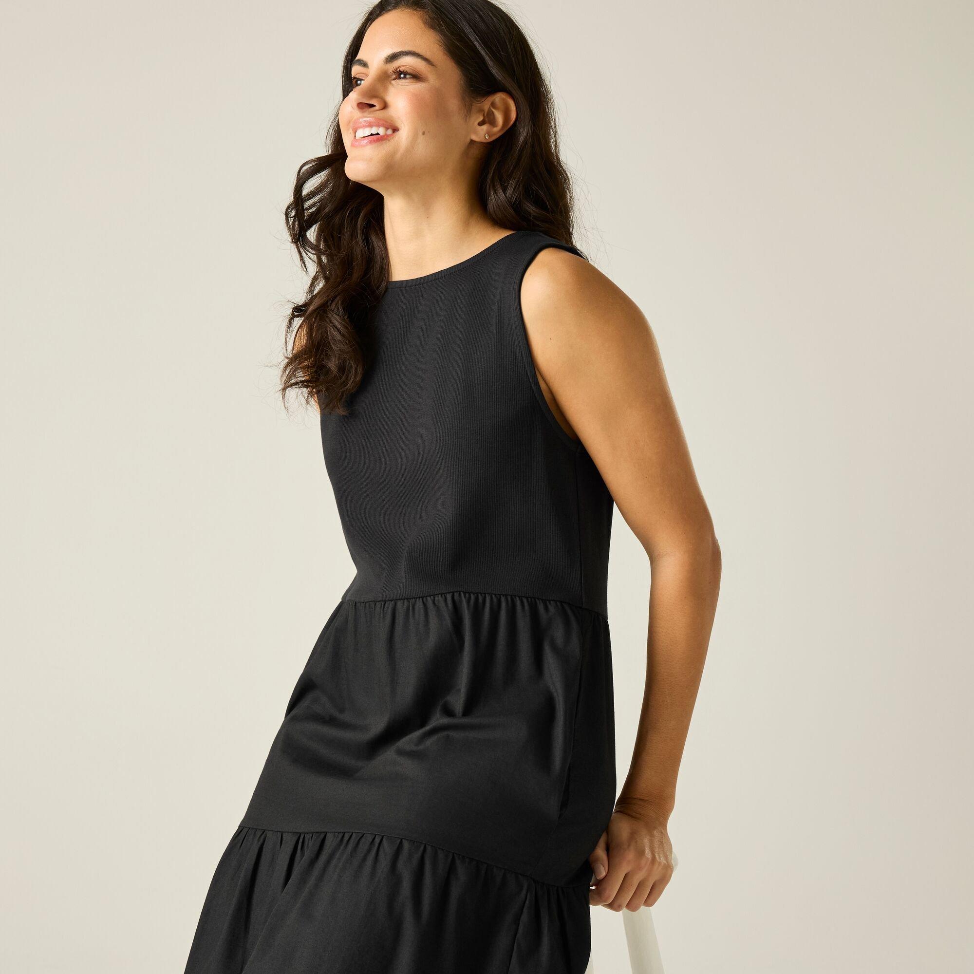 Black - Regatta - Womens Tarise Tiered Midi Stretch Dress - 5