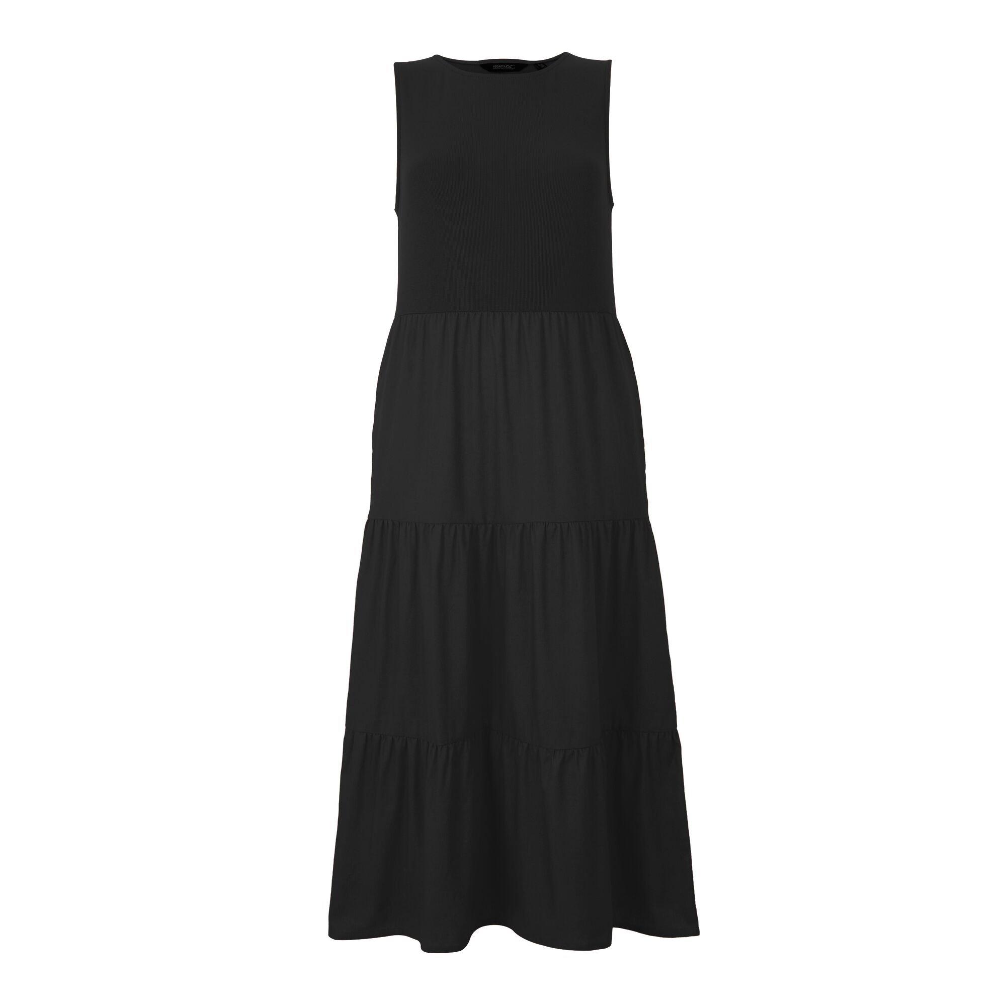 Black - Regatta - Womens Tarise Tiered Midi Stretch Dress - 6