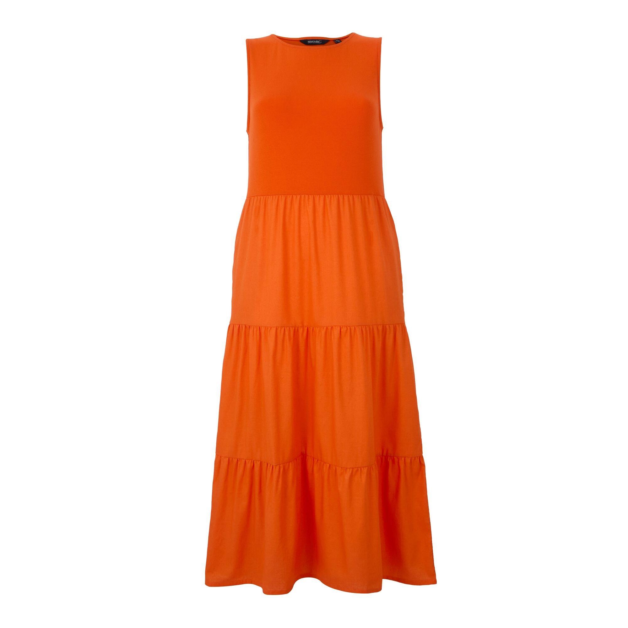 Tangerinetng - Regatta - Womens Tarise Tiered Midi Stretch Dress - 5