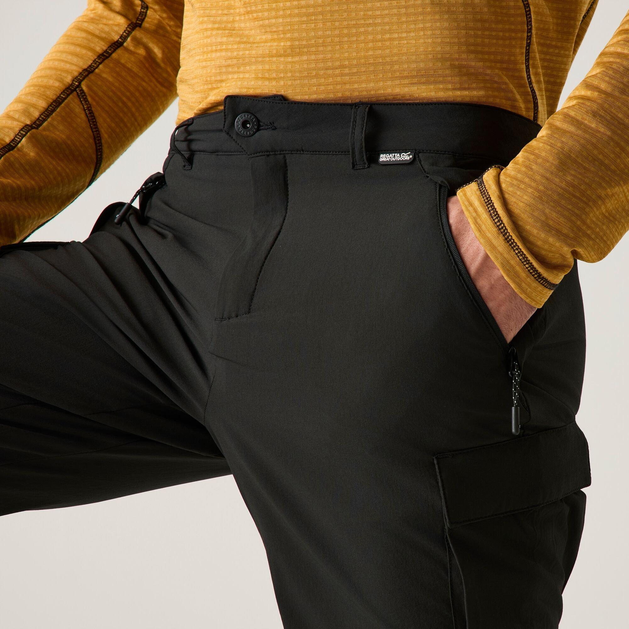 Black - Regatta - Mens Anti-Insect Lightweight Isoflex Trousers - 4