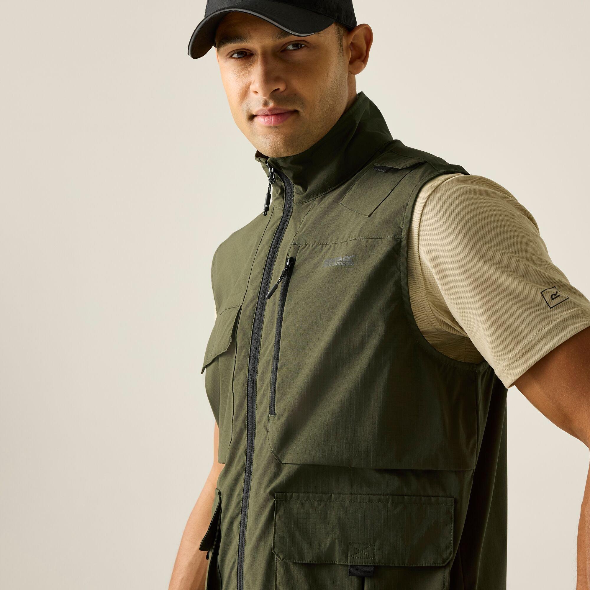 Dark Khaki - Regatta - Mens Anti-Insect Travel Light Gilet - 4