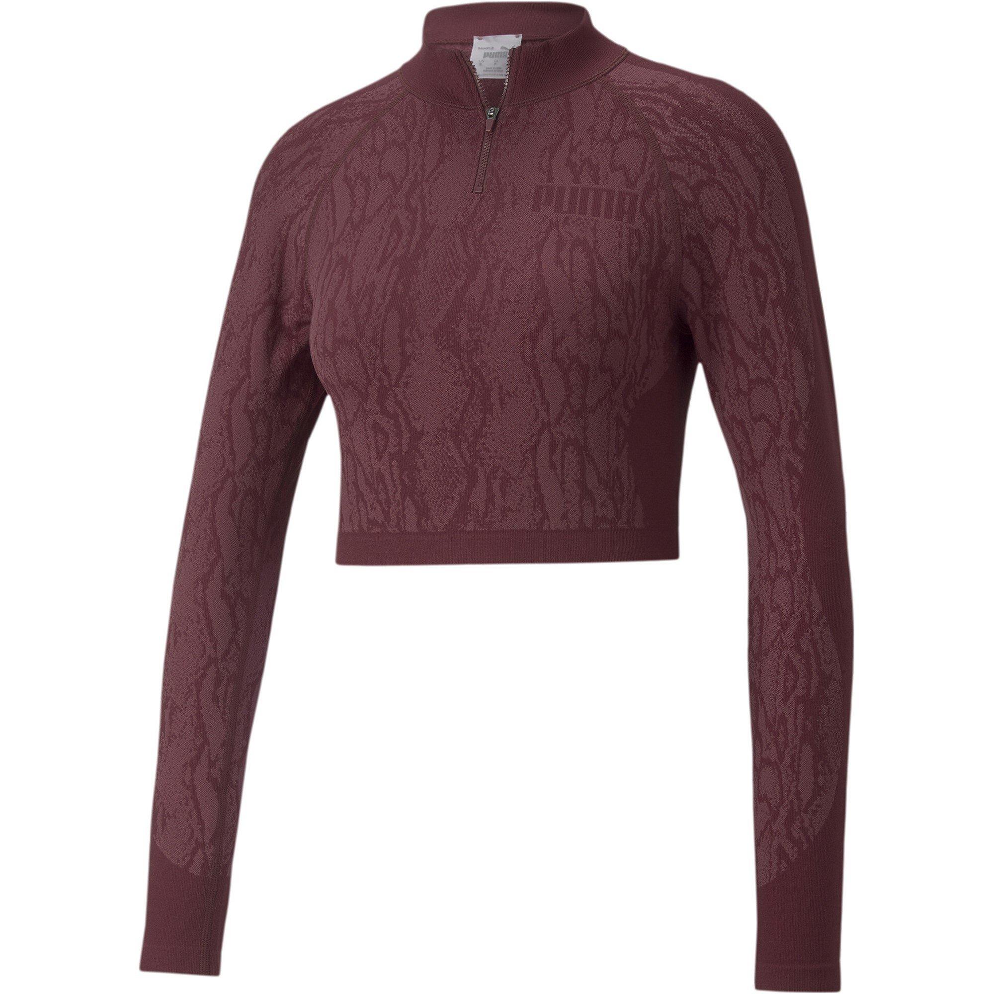 Aubergine - Puma - FormKnit Cropped Quarter Zip Top Womens - 1