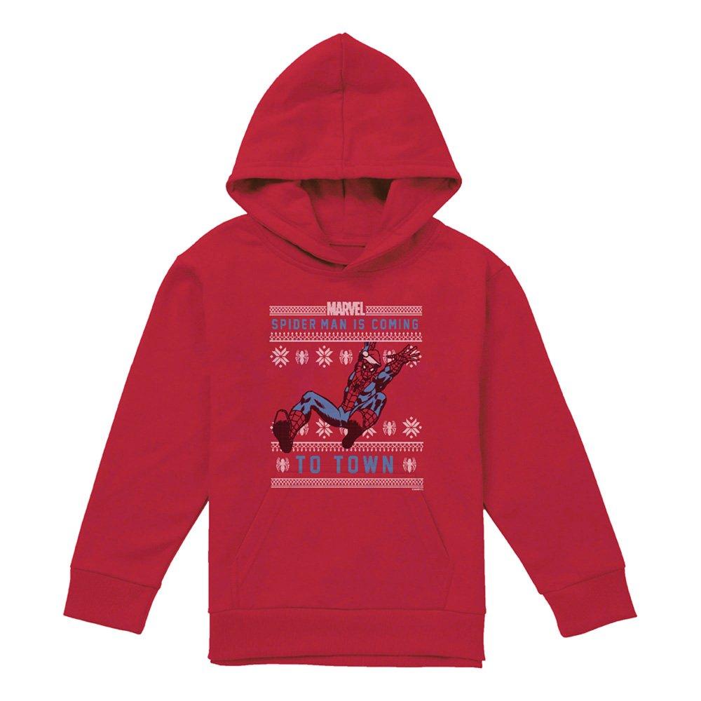 Red - Marvel - Marvel Spiderman Christmas Jumper Youth Kids Pull- - 1