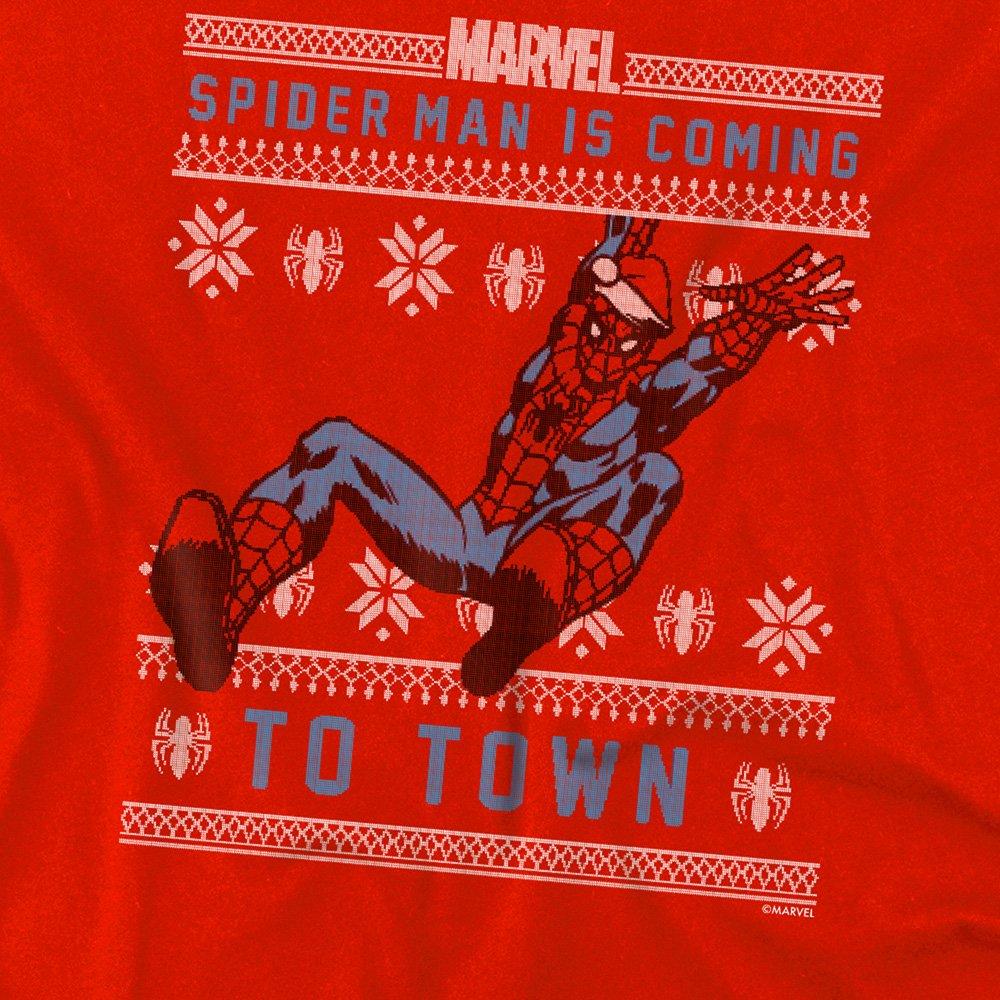 Red - Marvel - Marvel Spiderman Christmas Jumper Youth Kids Pull- - 2