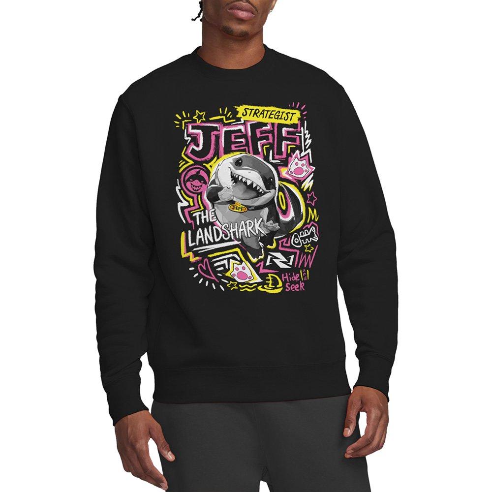 Black - Marvel - Rivals Jeff The Landshark Marker Pen Trend Sweatsh - 1