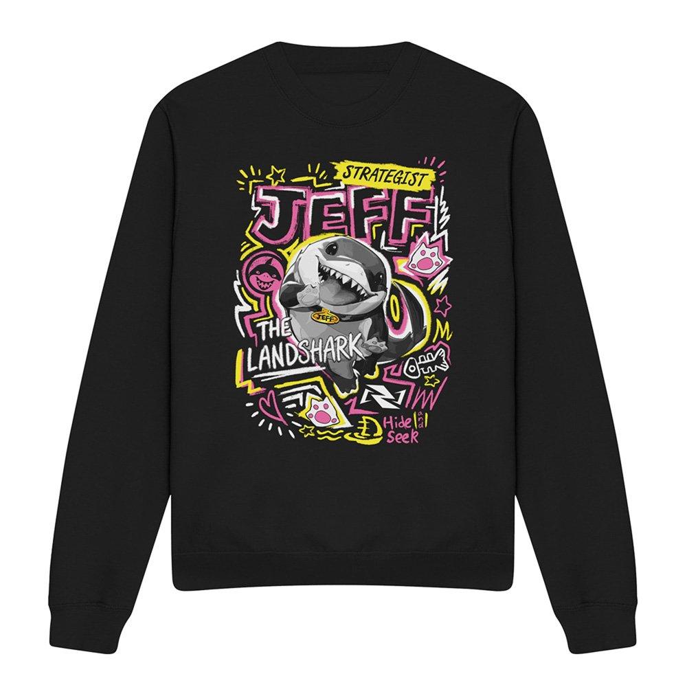 Black - Marvel - Rivals Jeff The Landshark Marker Pen Trend Sweatsh - 4