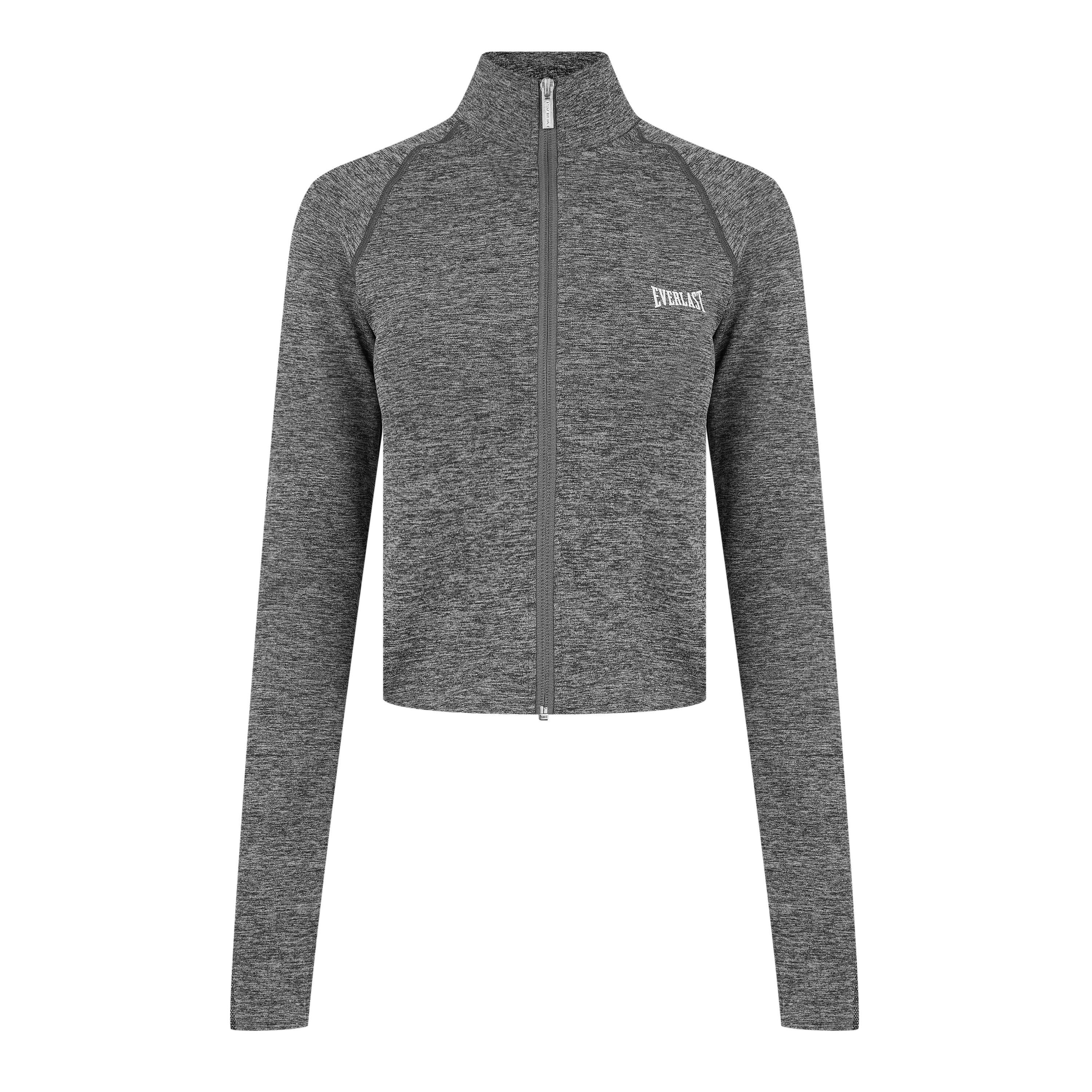 Charcoal Marl - Everlast - Seamless Zipped Long-Sleeve Performance Gym Top - 5