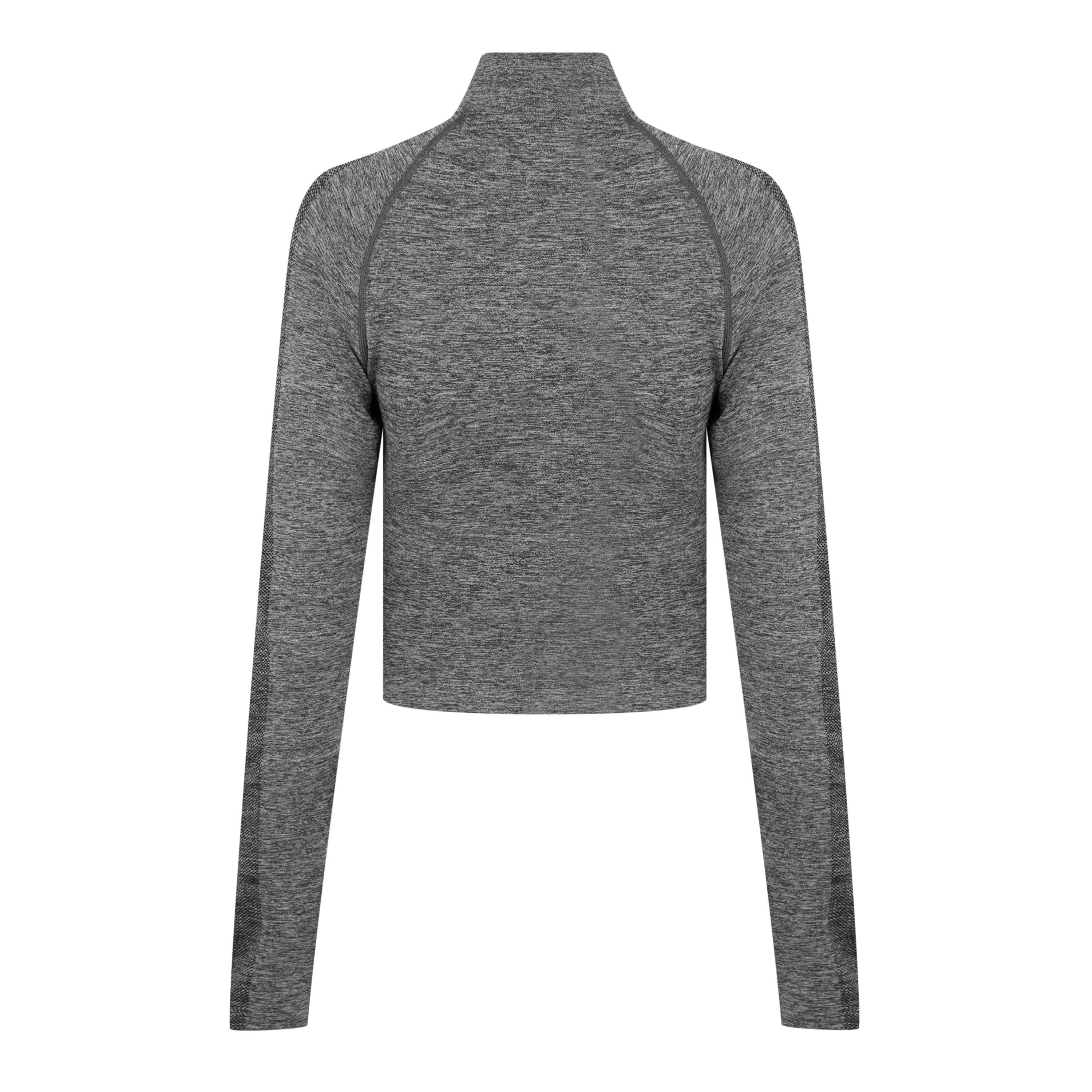 Charcoal Marl - Everlast - Seamless Zipped Long-Sleeve Performance Gym Top - 6