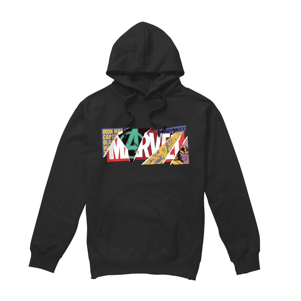 Black - Marvel - Marvel Scrapbook Logo Mens Pullover Hoodie Black - 4