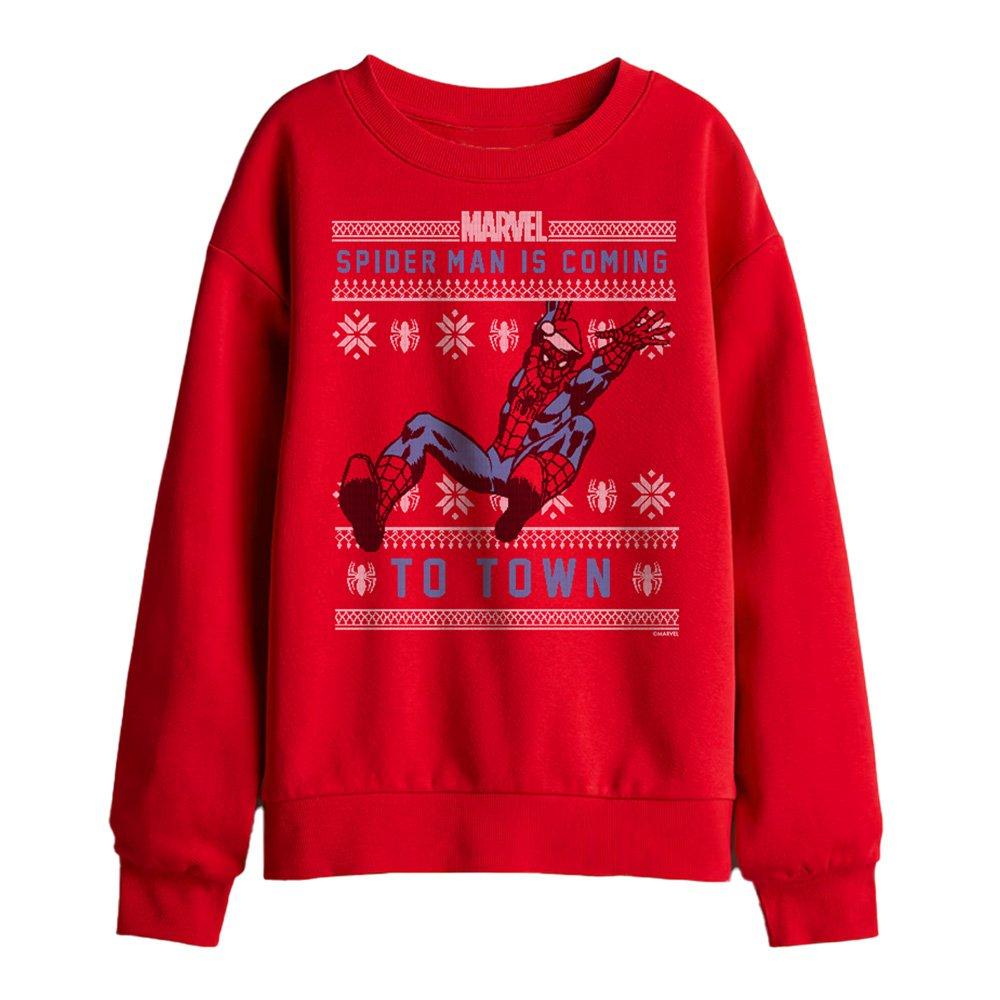 Red - Marvel - Spiderman Christmas Jumper Kids Sweatshirt Red - 1