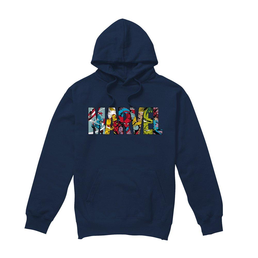 Navy - Marvel - Marvel Logo Characters Mens Pullover Hoodie Navy - 4