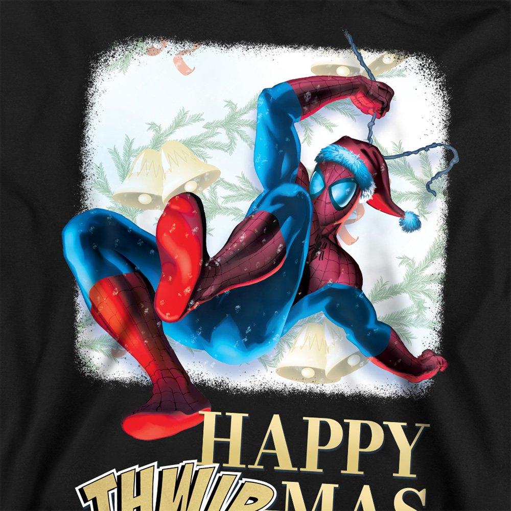 Black - Marvel - Spiderman Happy Thwipmas Christmas Window Sweatshi - 2