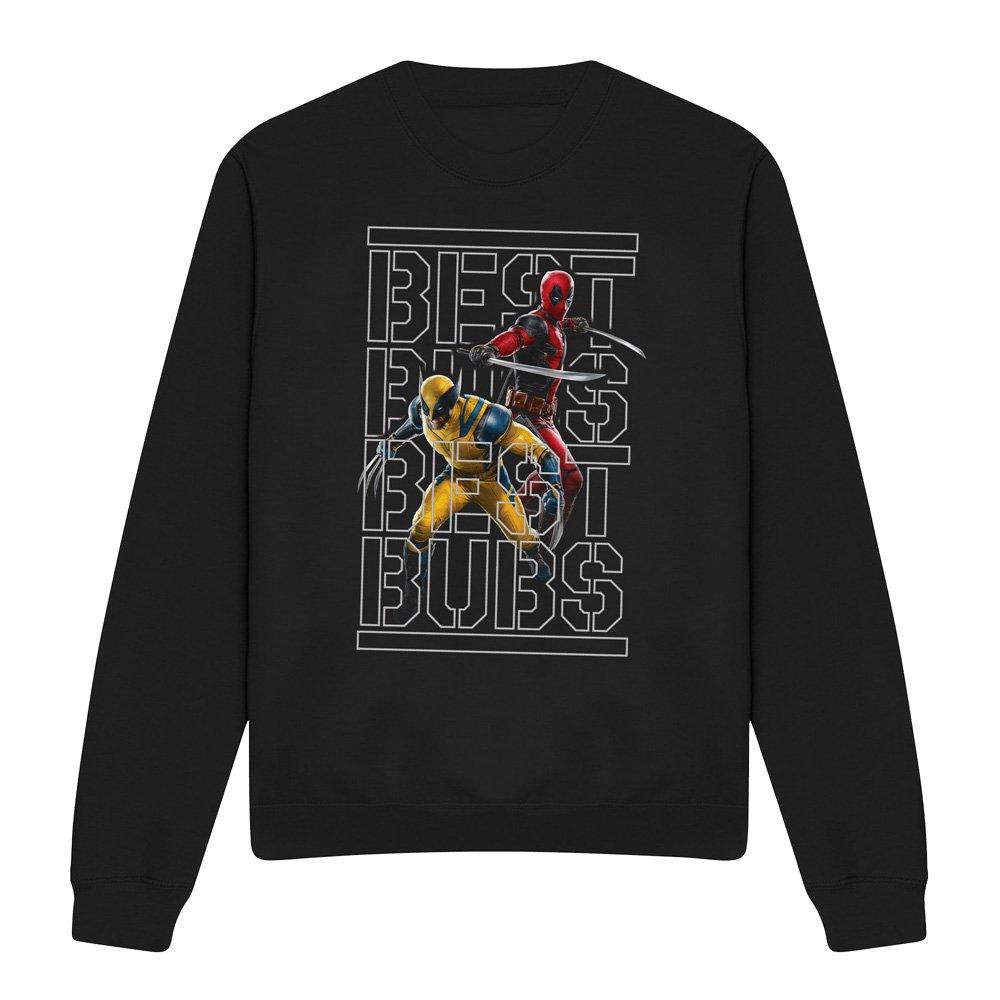 Black - Marvel - DEADPOOL & WOLVERINE BEST BUBS STENCIL Sweatshirt - 4