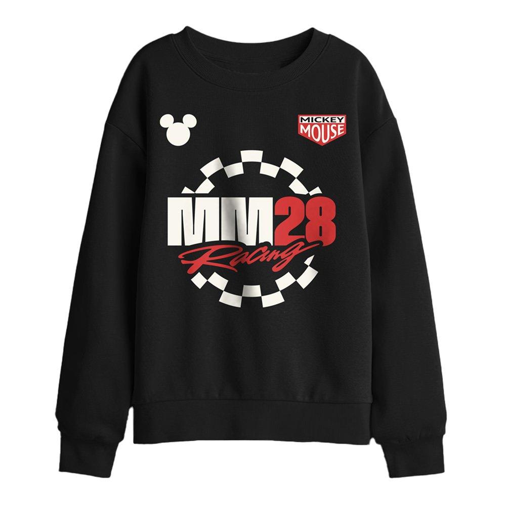 Black - Disney - Mickey Mouse Checkered Racing Badges Kids Sweatshi - 1