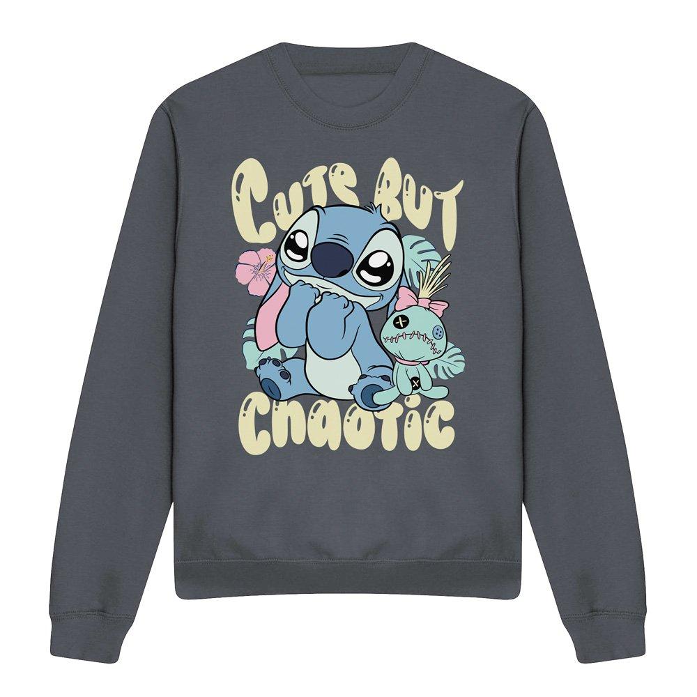 Charcoal - Disney - Lilo And Stitch Cute But Chaotic Adults Crew Sweat - 4