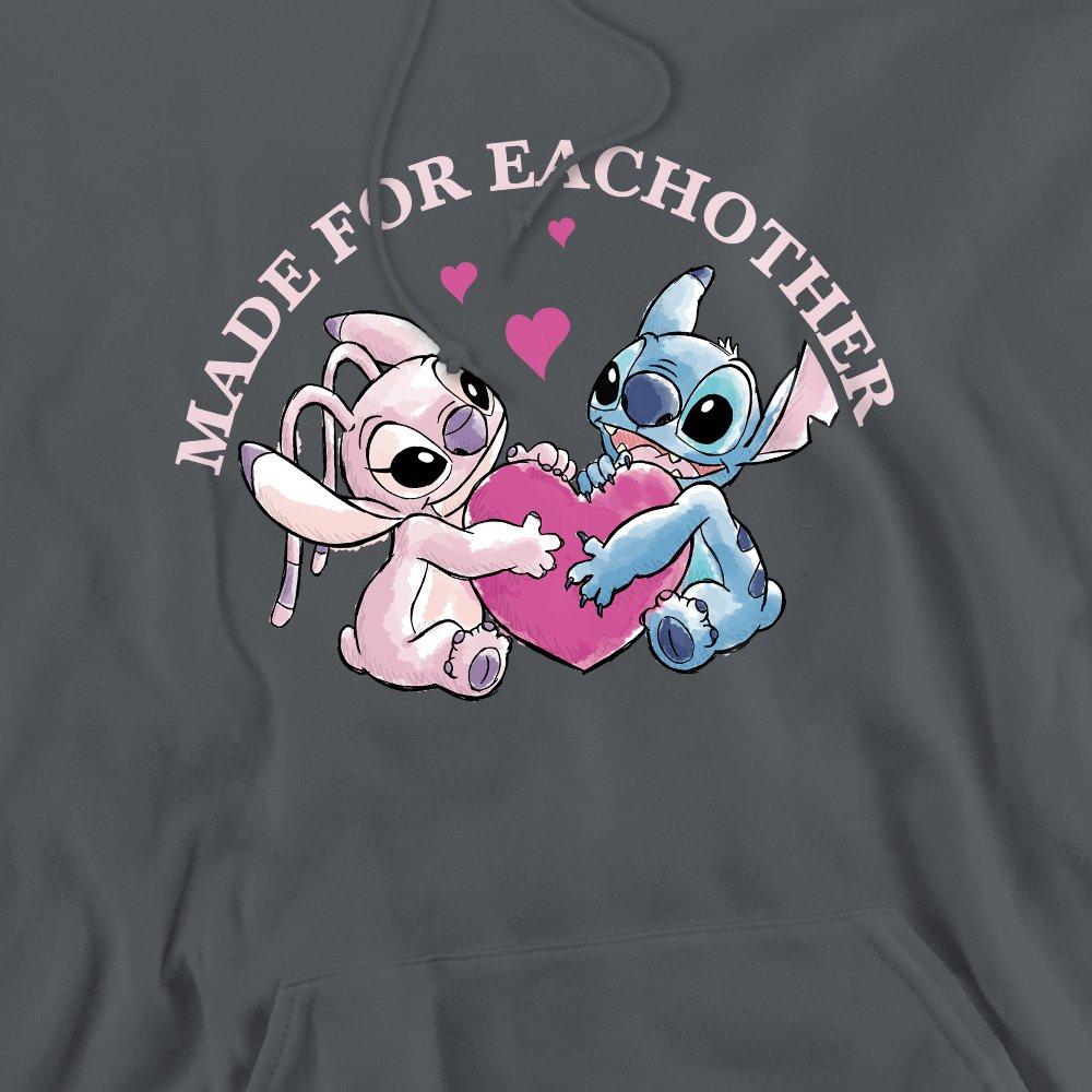 Charcoal - Disney - Lilo & Stitch Made for Each Other Hoodie Charcoal - 2