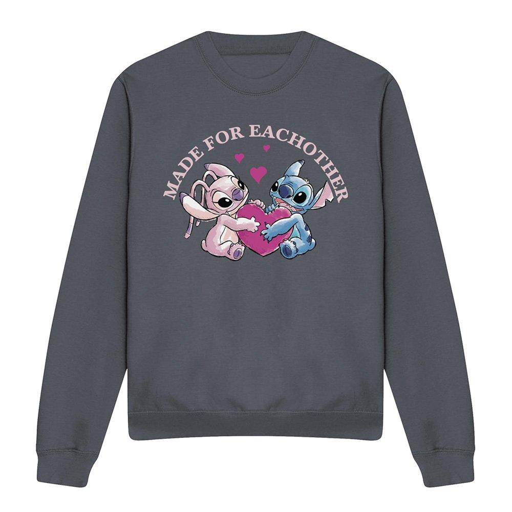 Charcoal - Disney - Lilo & Stitch Made for Each Other Sweatshirt Charc - 4