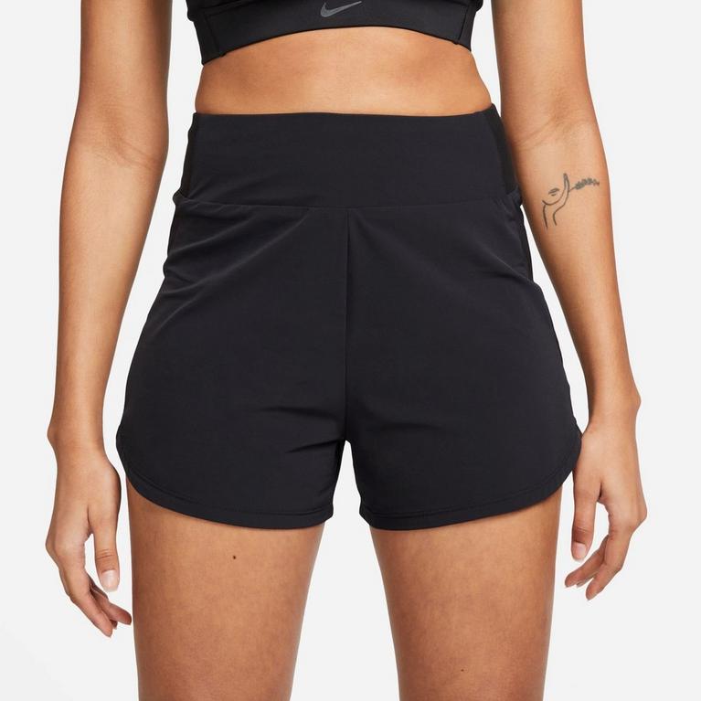 Noir/Argent réfléchissant - Nike - Bliss Women's Dri-FIT Fitness High-Waisted 3 Brief-Lined T-shirt Shorts - 1