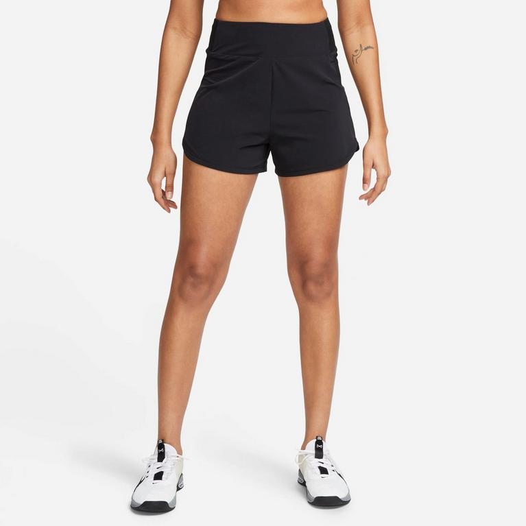 Noir/Argent réfléchissant - Nike - Bliss Women's Dri-FIT Fitness High-Waisted 3 Brief-Lined T-shirt Shorts - 3