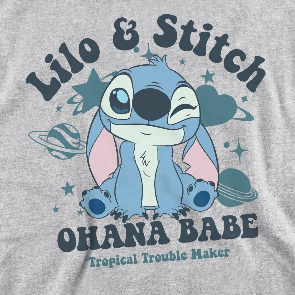 Grey - Disney - Lilo And Stitch Ohana Babe Adults Crew Sweatshirt - 2