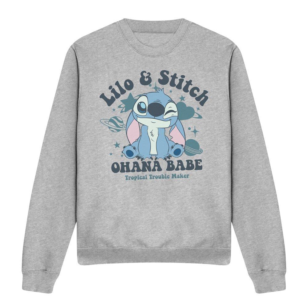 Grey - Disney - Lilo And Stitch Ohana Babe Adults Crew Sweatshirt - 4