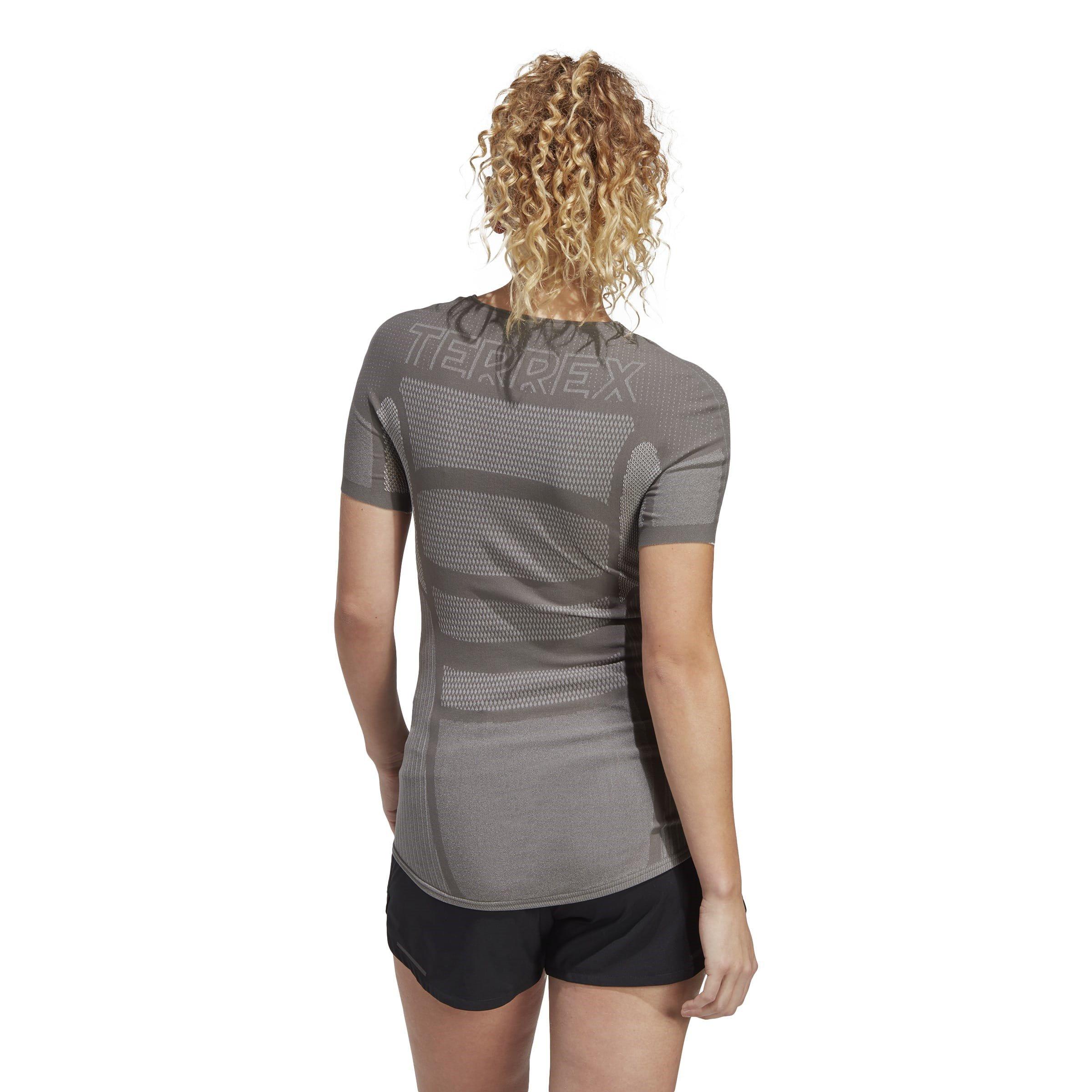 Grefiv/Wit - adidas - Terrex Drynamo Short Sleeve T-Shirt Womens - 3