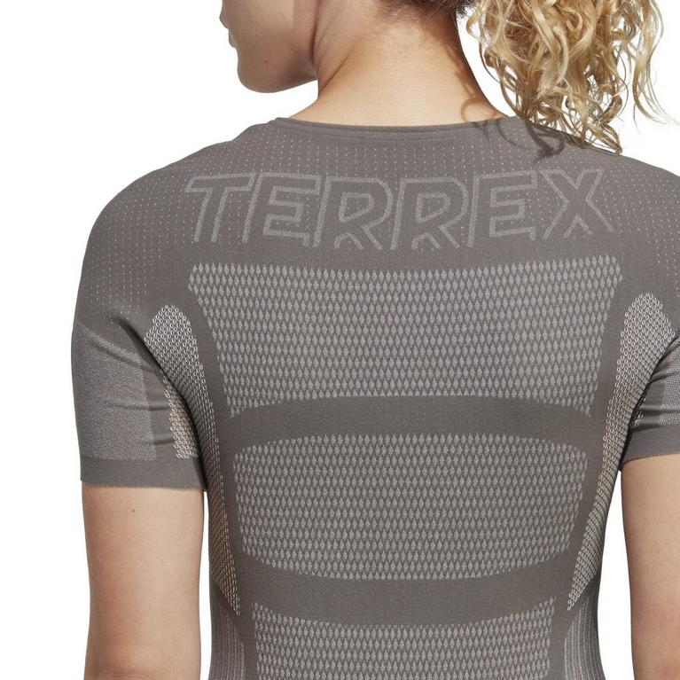 Grefiv/ Blanc - Sportswea adidas - Terrex Drynamo Short Sleeve T-Shirt Womens - 6