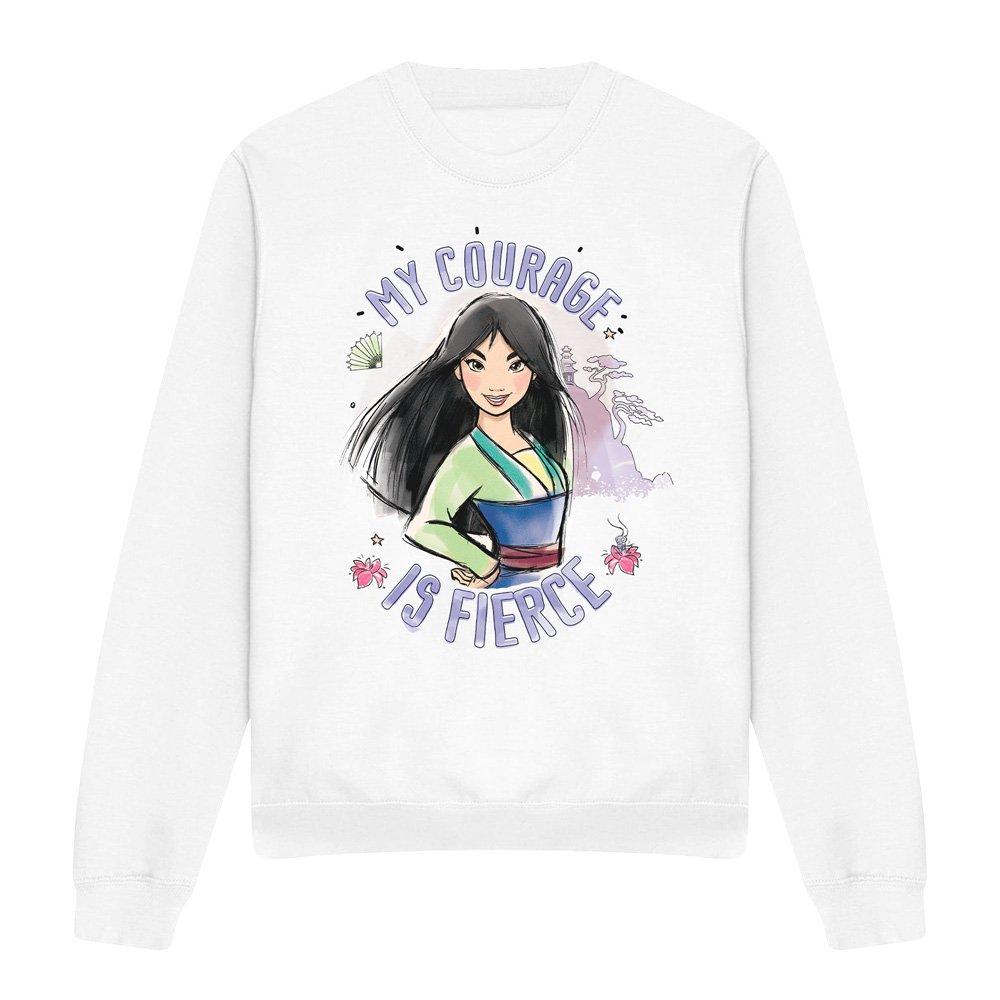White - Disney - Mulan My Courage is Fierce Sweatshirt White - 4