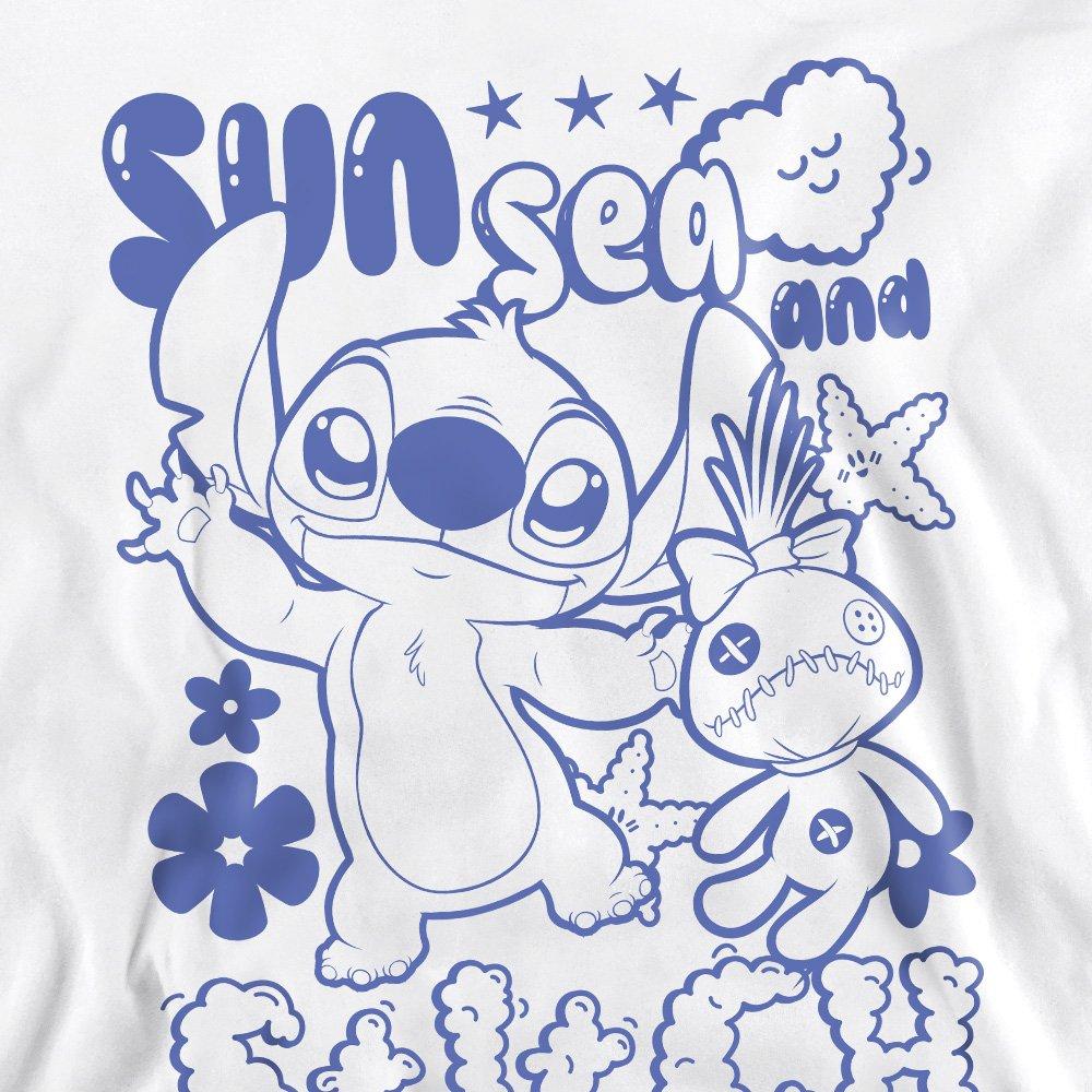 White - Disney - Lilo And Stitch Sun Sea And Stitch Adults Crew Swe - 2