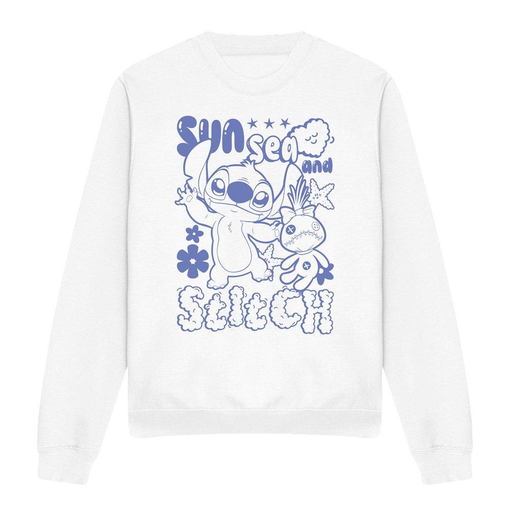 White - Disney - Lilo And Stitch Sun Sea And Stitch Adults Crew Swe - 4