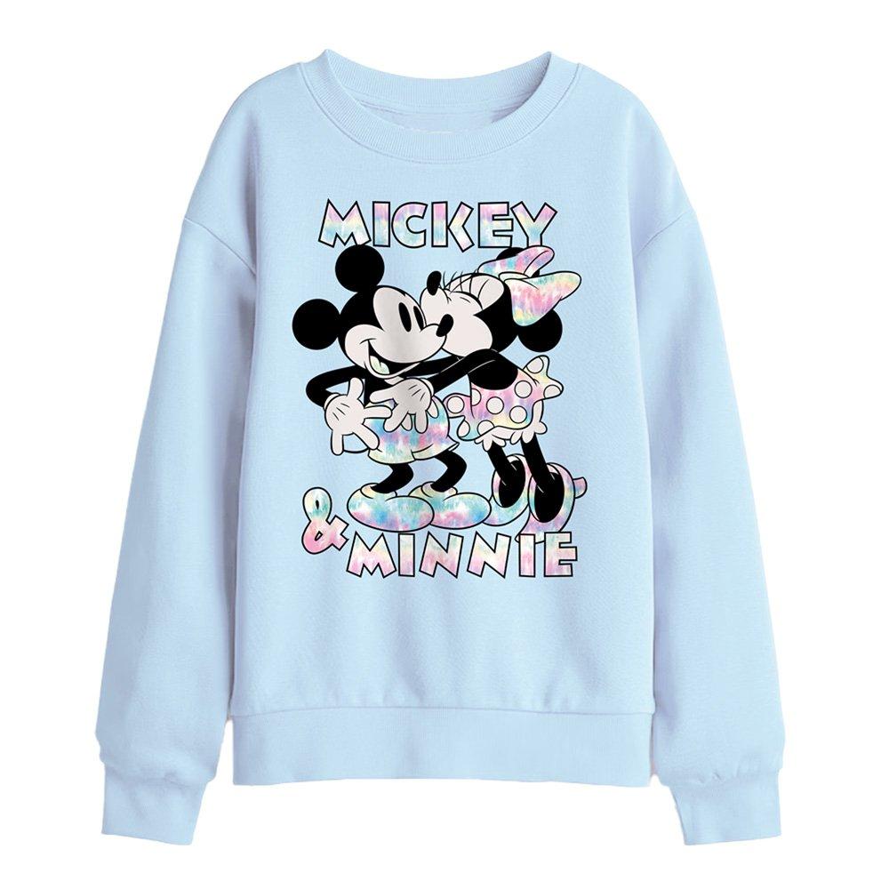 Light Blue - Disney - Mickey Minnie Mouse Tie Dye Kids Sweatshirt Light - 1