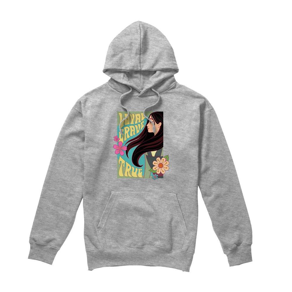 Light Grey - Disney - Mulan Loyal Brave True Profile Mens Hoodie Light G - 4