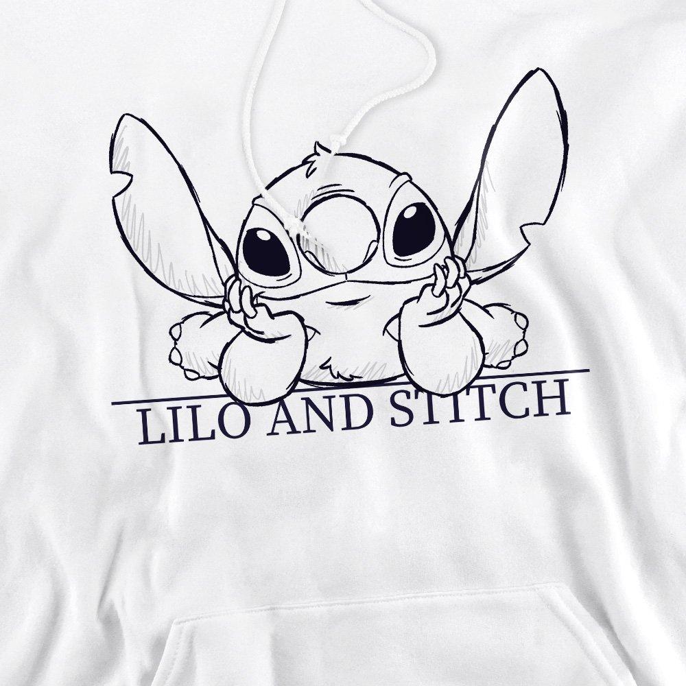 White - Disney - Lilo & Stitch Relax Sketch Hoodie White - 2