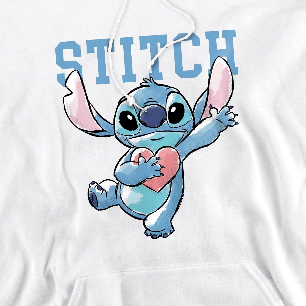 White - Disney - Lilo & Stitch Clutching Hearts Hoodie White - 2