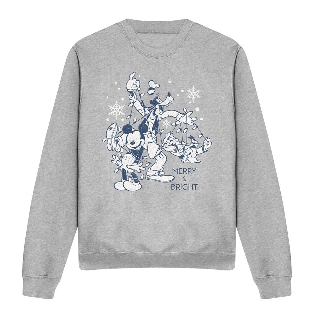 Light Grey - Disney - Mickey Mouse Vintage Merry Bright And Tied Up In - 4