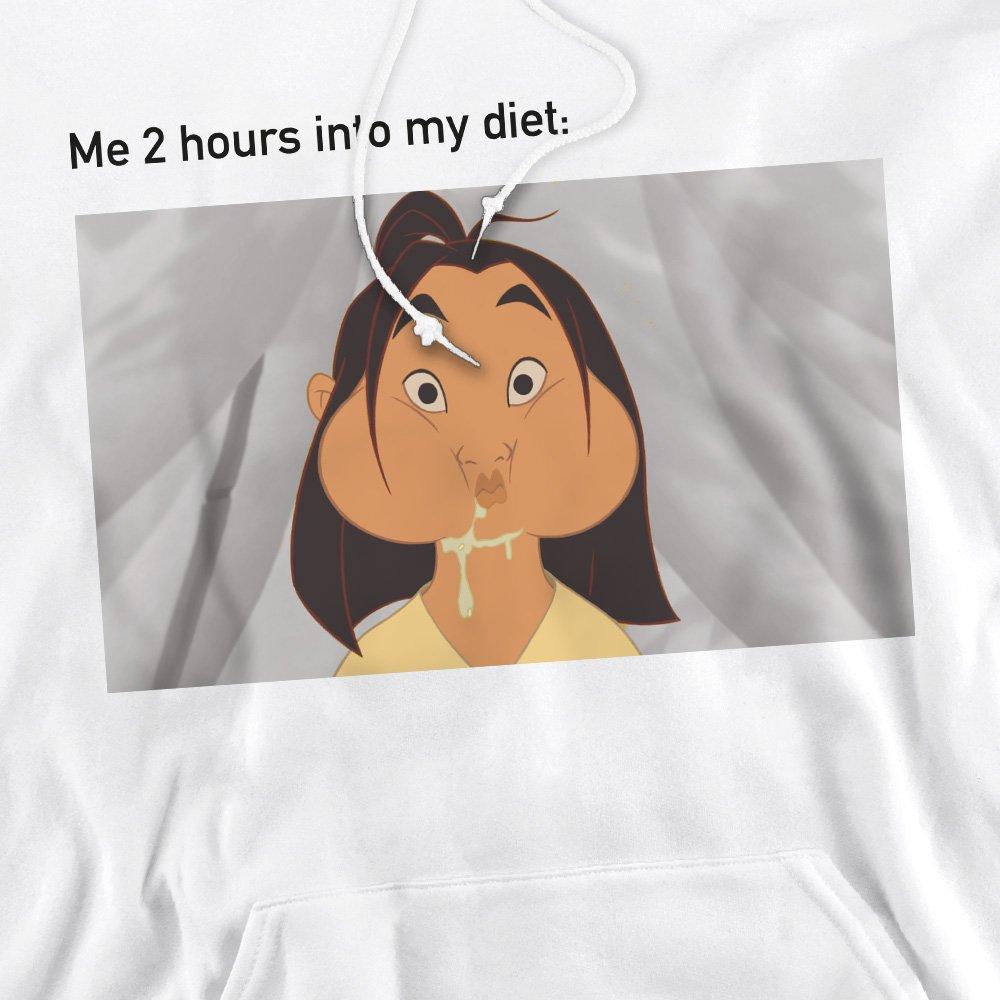 White - Disney - Mulan Diet Fail Meme Mens Hoodie White - 2