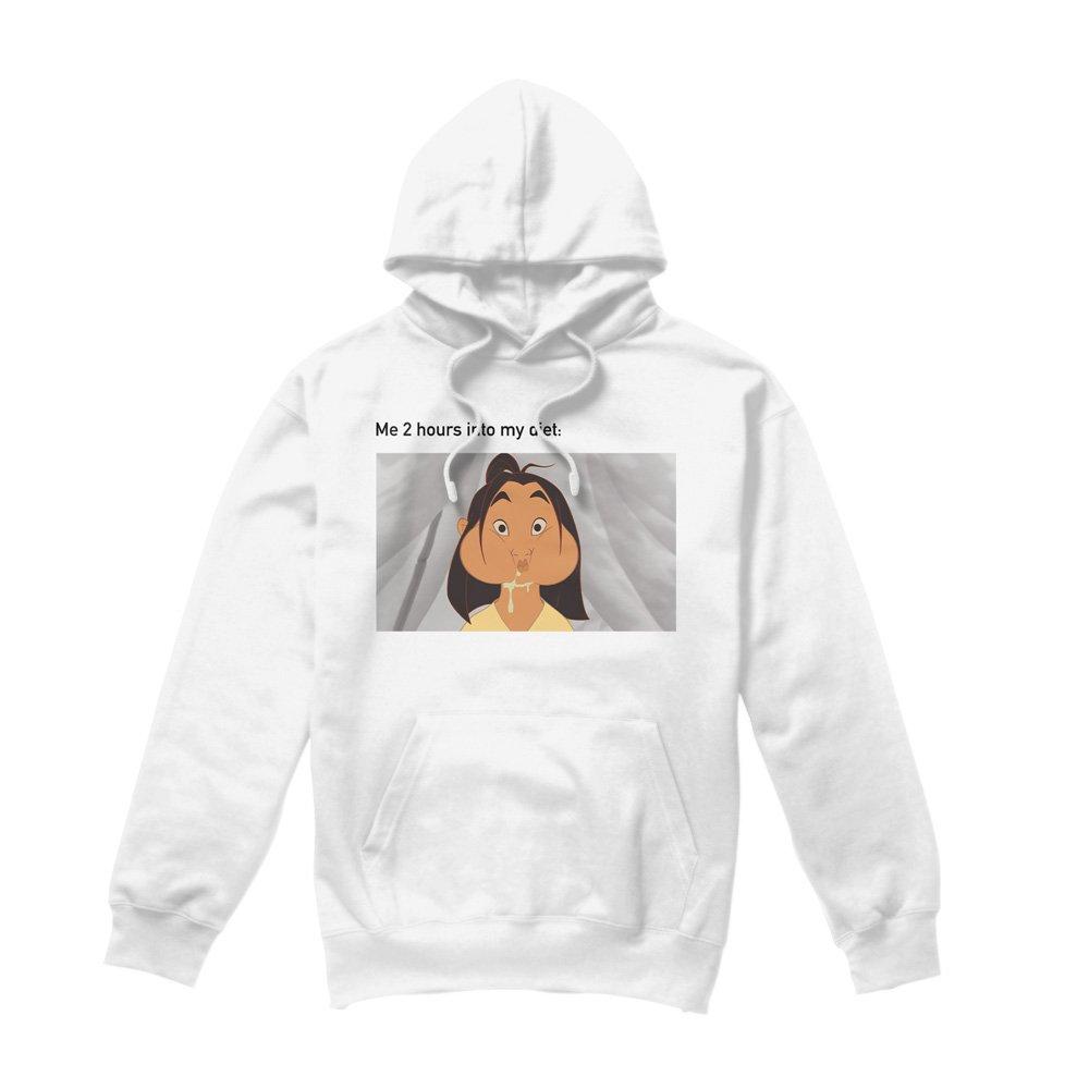 White - Disney - Mulan Diet Fail Meme Mens Hoodie White - 4