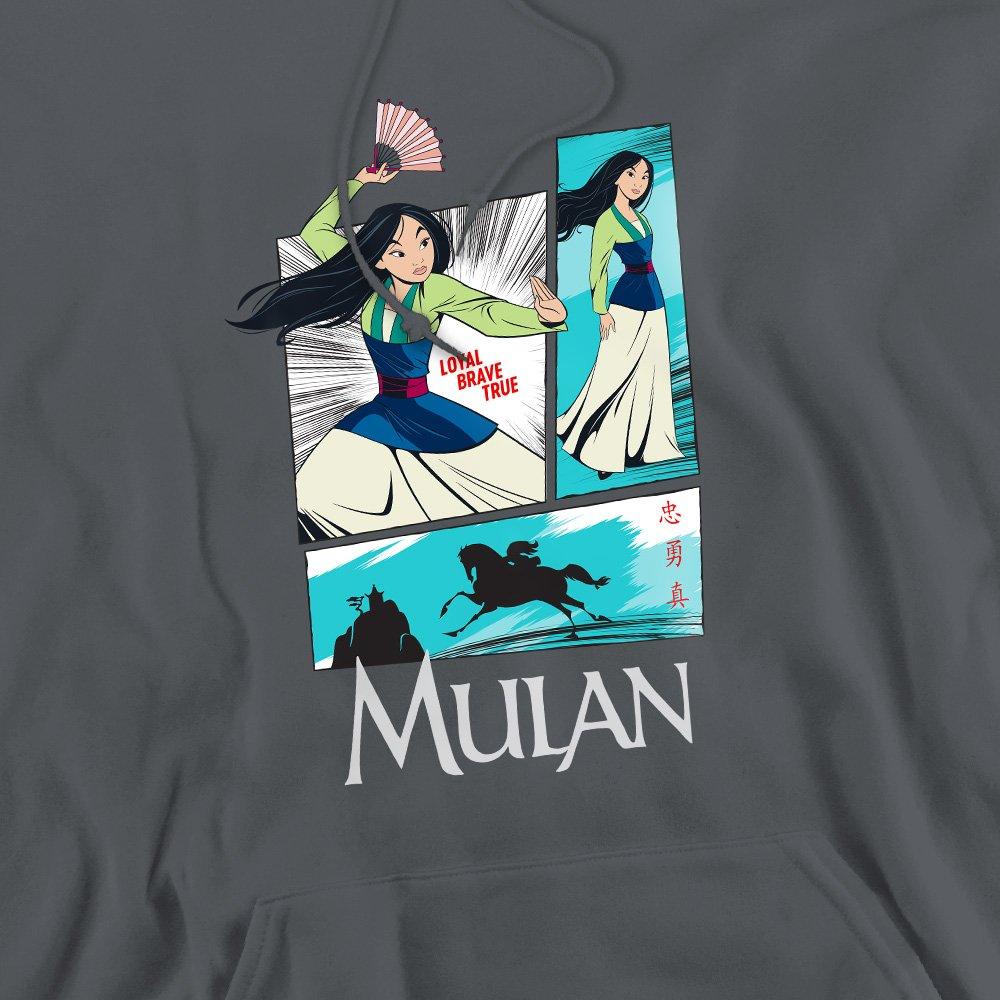 Charcoal - Disney - Mulan Action Panels Mens Hoodie Charcoal - 2