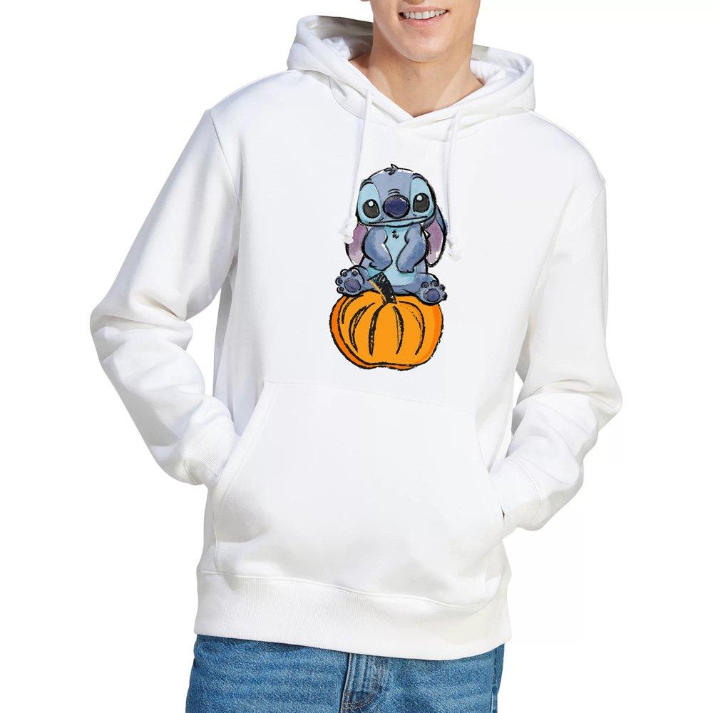 White - Disney - Lilo & Stitch Pumpkin Sketch Mens Hoodie White - 1