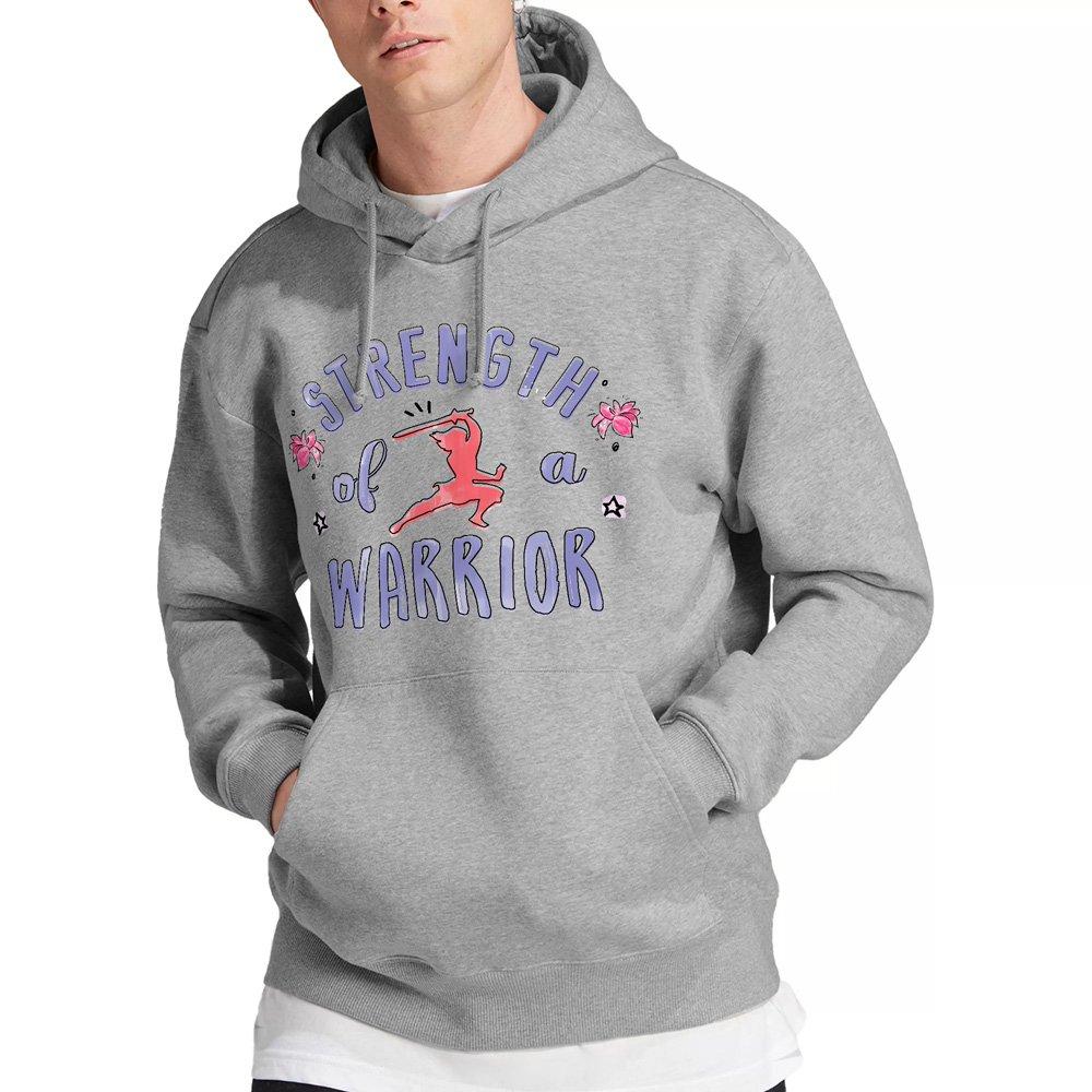 Light Grey - Disney - Mulan Strength of a Warrior Mens Hoodie Light Grey - 1