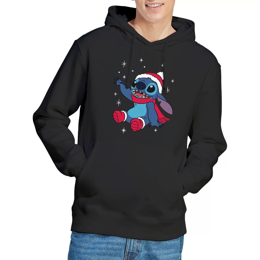 Black - Disney - Lilo & Stitch Christmas Snowflakes Hoodie Black - 1