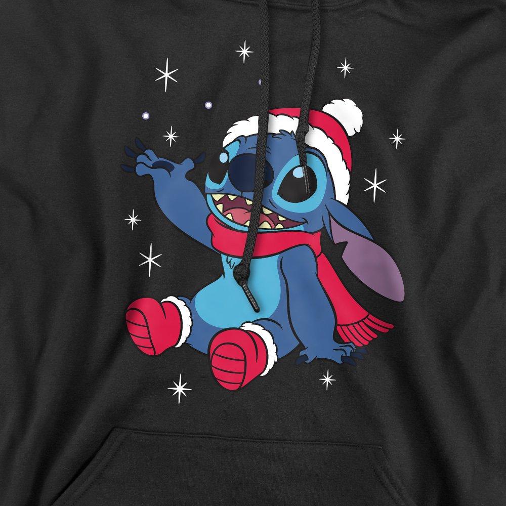 Black - Disney - Lilo & Stitch Christmas Snowflakes Hoodie Black - 2
