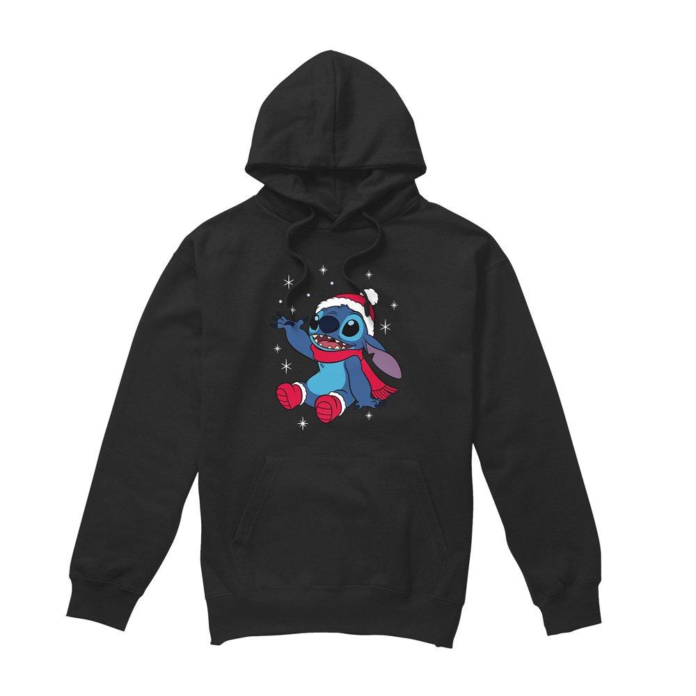 Black - Disney - Lilo & Stitch Christmas Snowflakes Hoodie Black - 4