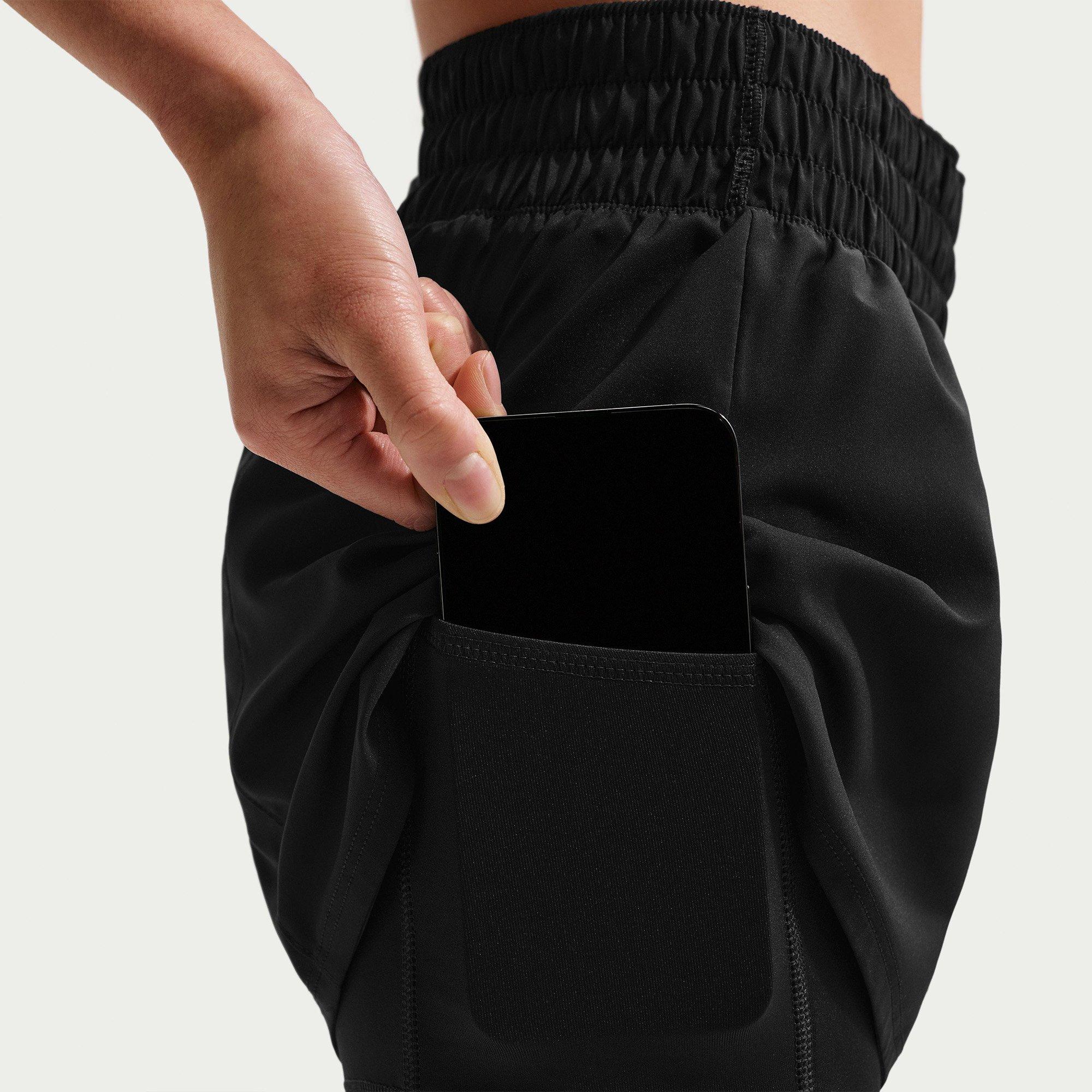 Black/White - Nike - Dri FIT One Womens 2 In 1 Performance Shorts - 5