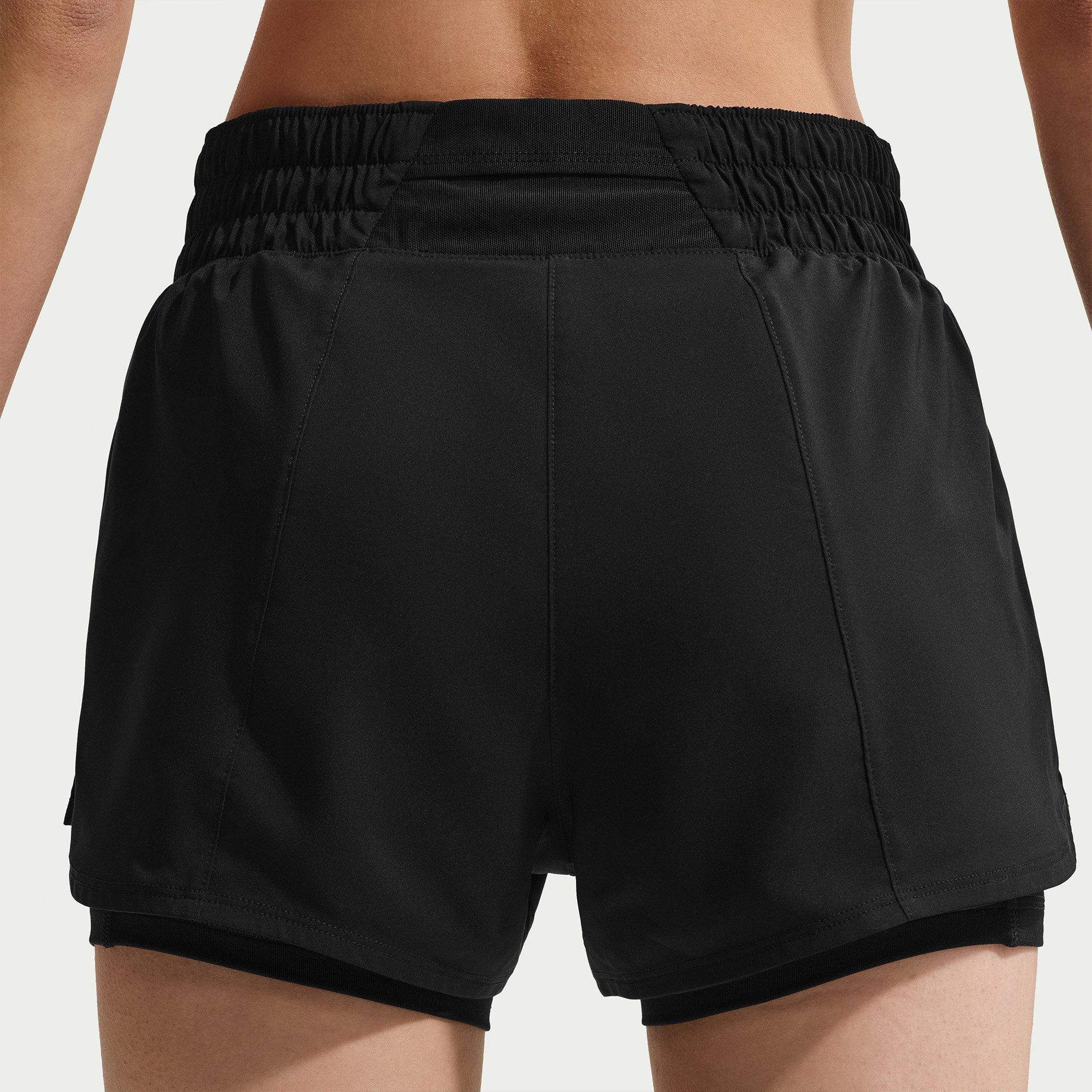Black/White - Nike - Dri FIT One Womens 2 In 1 Performance Shorts - 6