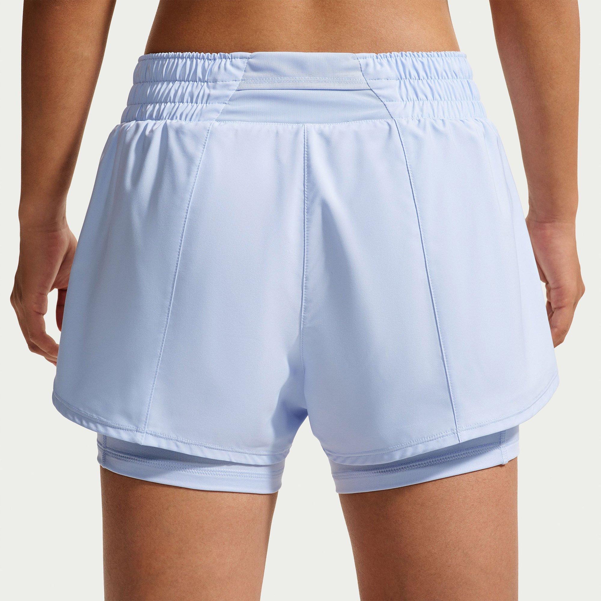 Hydro Blue/Wht - Nike - Dri FIT One Womens 2 In 1 Performance Shorts - 6