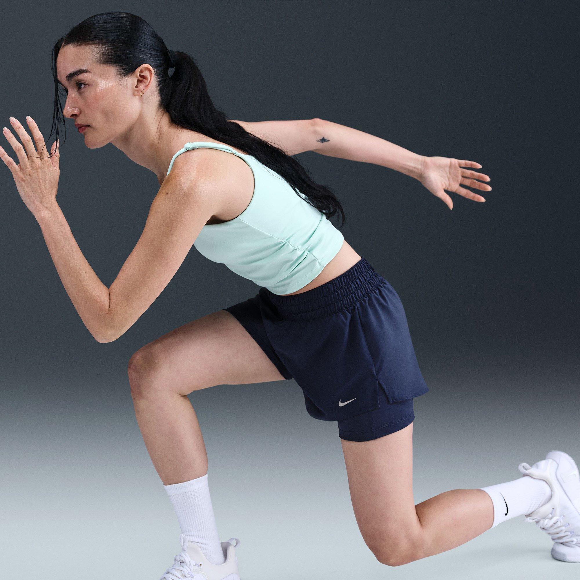 M.Navy/R.Silver - Nike - Dri FIT One Womens 2 In 1 Performance Shorts - 3