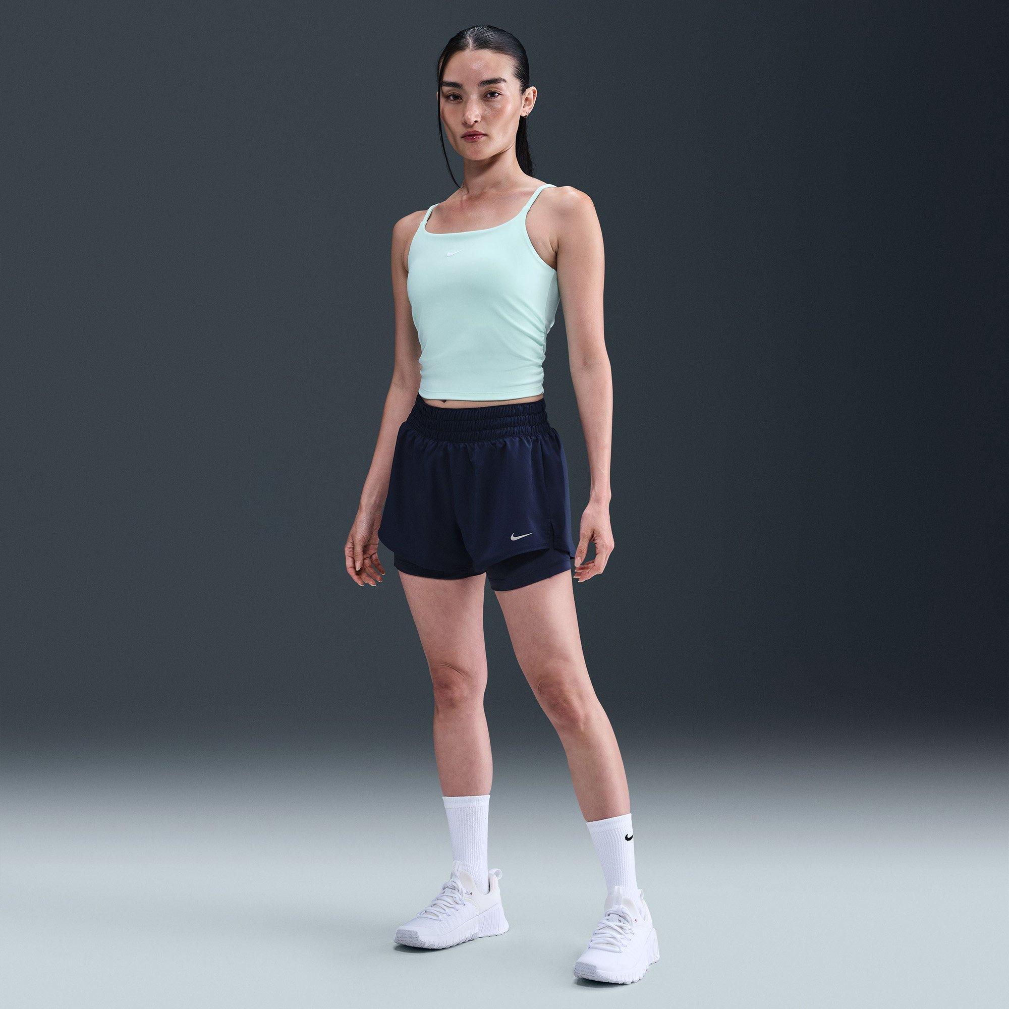 M.Navy/R.Silver - Nike - Dri FIT One Womens 2 In 1 Performance Shorts - 4